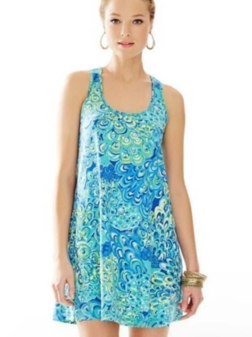 Lilly Pulitzer Melle Mini Dress Lilly Lagoon Blue Green Womens S Tropical Preppy